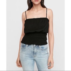 EXPRESS Textured Smocked Square Neck Cami